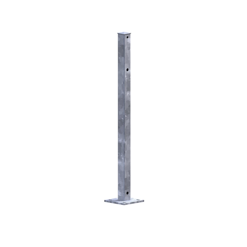 Galvanised Fence Post For 1500mm Panel Bolt Down - 60mm Box section