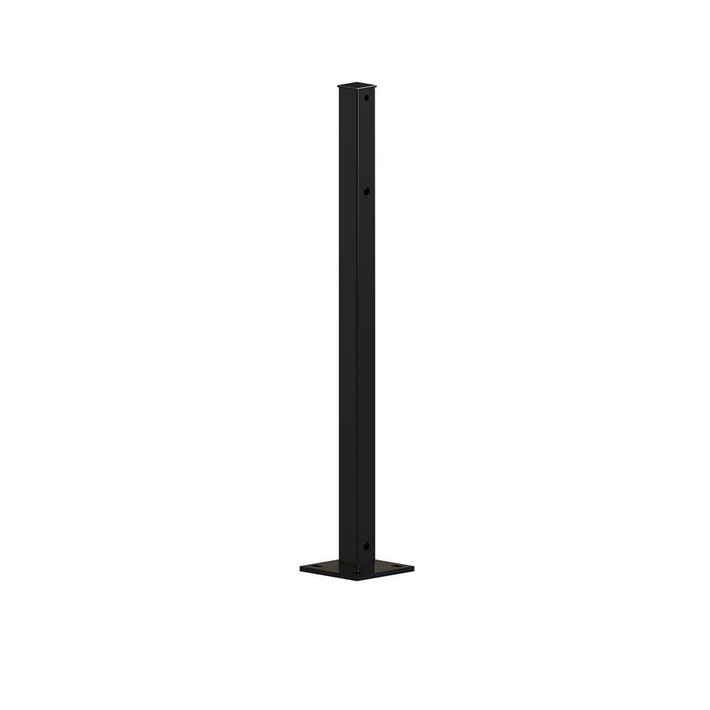 Fence Post For 1800mm Panel Bolt Down-70mm Box section-HDG+PPC Blk - F H Brundle
