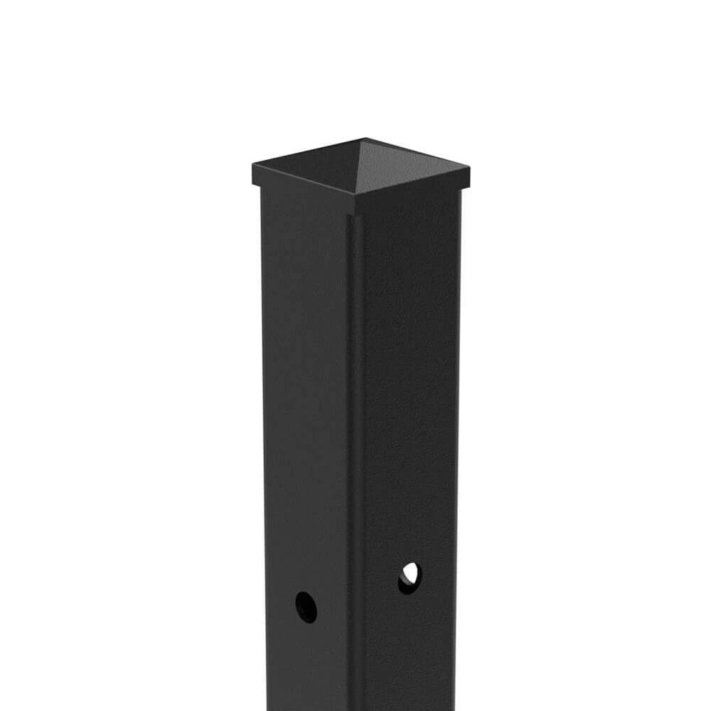 PPC Black 1800mm High Bolt Down Corner Post - No Cleats & Fittings