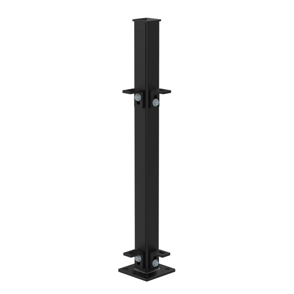 PPC Black 540mm High Bolt Down Corner Post - Includes Cleats + Fittings