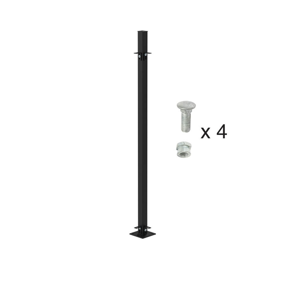 Galvanised 1200mm High Bolt Down Corner Post - Includes Cleats & Fittings