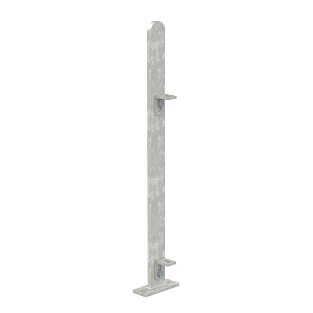 Galvanised 540mm High Bolt Down End Post - Includes Cleats & Fittings