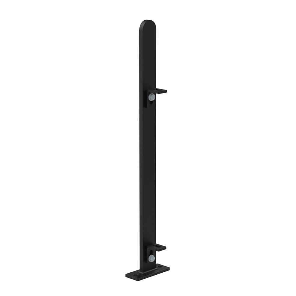 PPC Black 540mm High Bolt Down End Post - Includes Cleats + Fittings