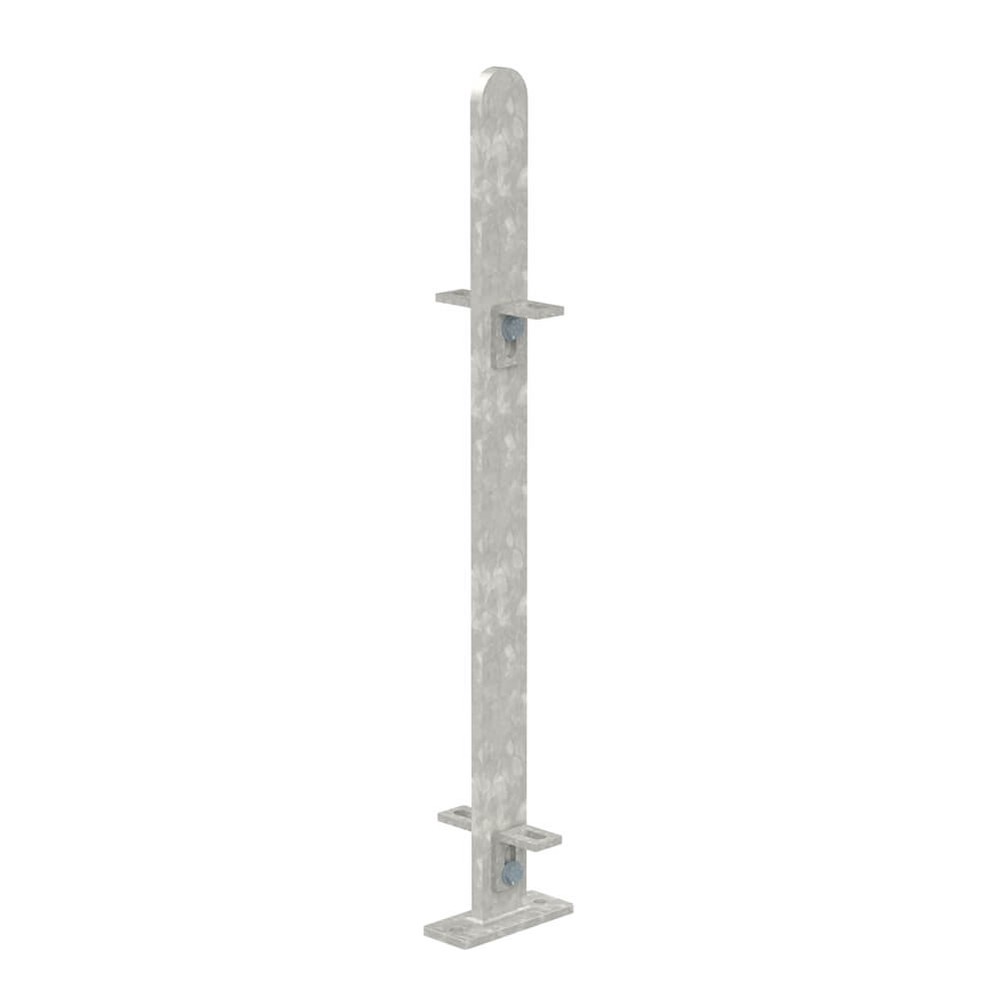 Galvanised 540mm High Bolt Down Mid Post - Includes Cleats & Fittings