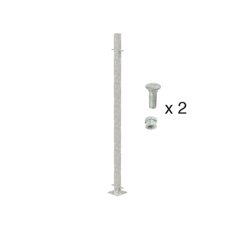 Galvanised 900mm High Bolt Down Mid Post - Galvanised - Includes Cleats & Fittings