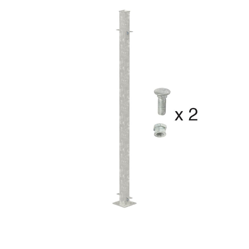 Galvanised 1800mm High Bolt Down Mid Post - 70x70mm - Includes Cleats & Fittings