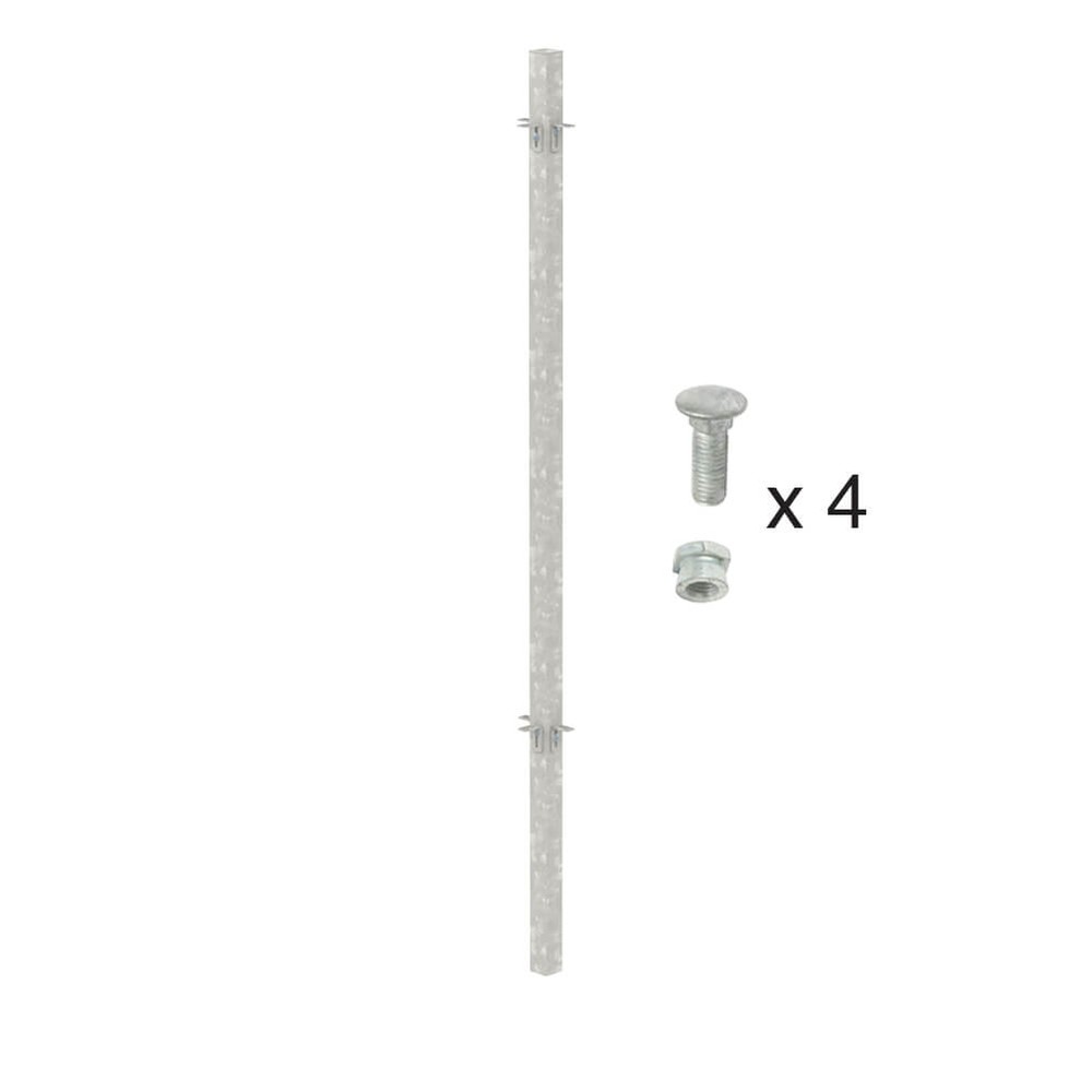 Galvanised 1800mm High Bolt Down 3-Way Post - 60x60 Includes Cleats & Fittings