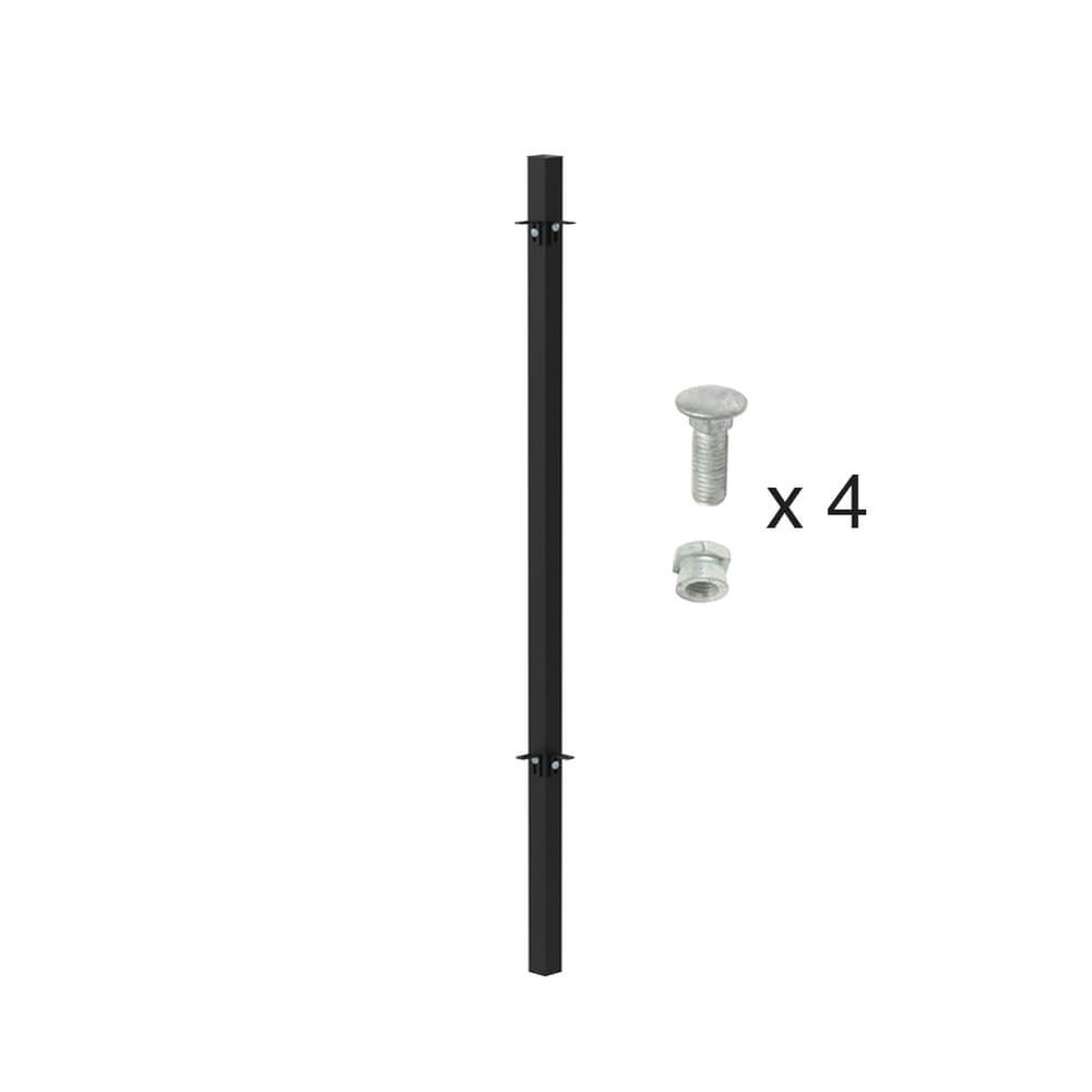 PPC Black 900mm High Concrete In Corner Post - Includes Cleats & Fittings