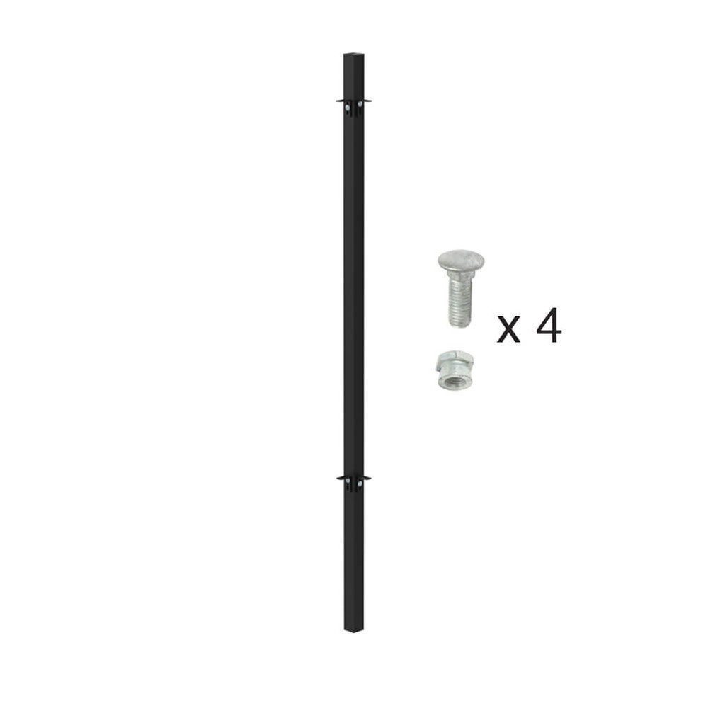 PPC Black 1500mm High Concrete In Corner Post - Includes Cleats and Fittings