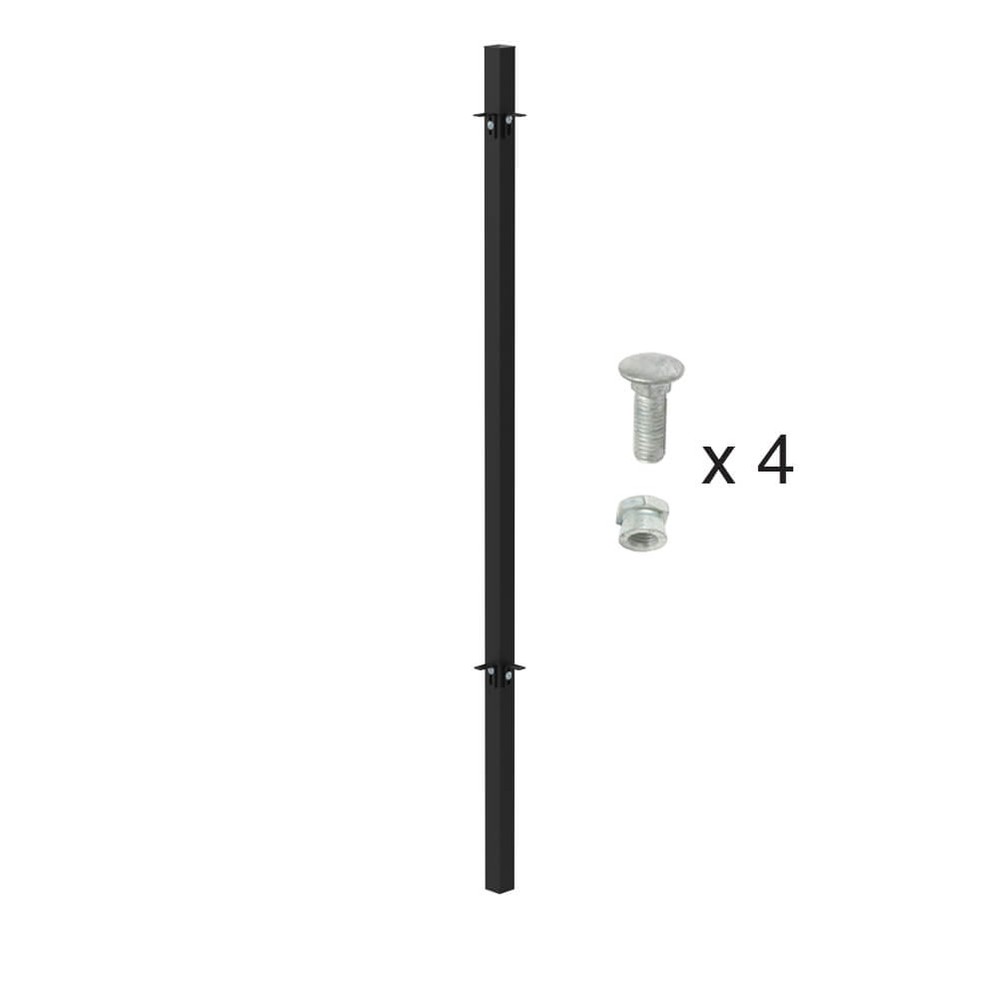 PPC Black 1800mm High Concrete In Corner Post - Includes Cleats and Fittings