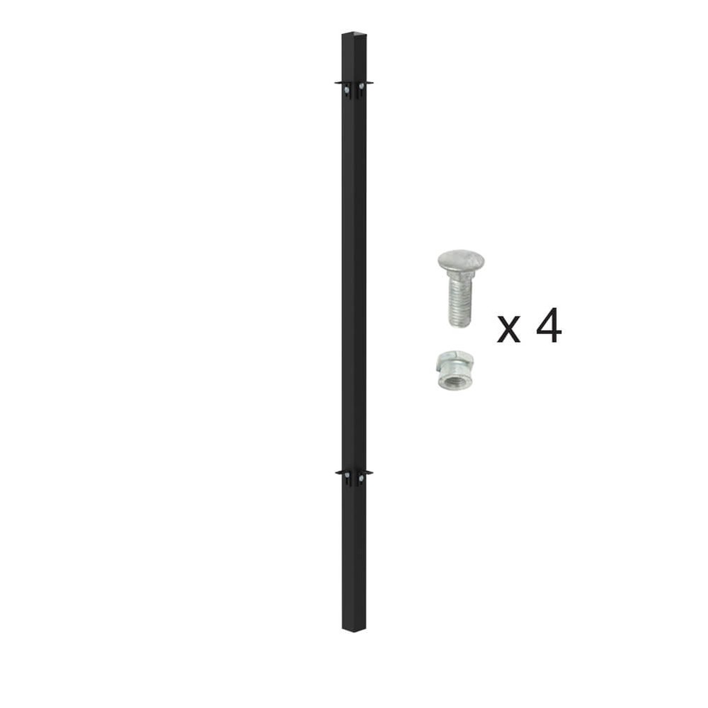 PPC Black 1800mm High Concrete In Corner Post - Includes Cleats and Fittings