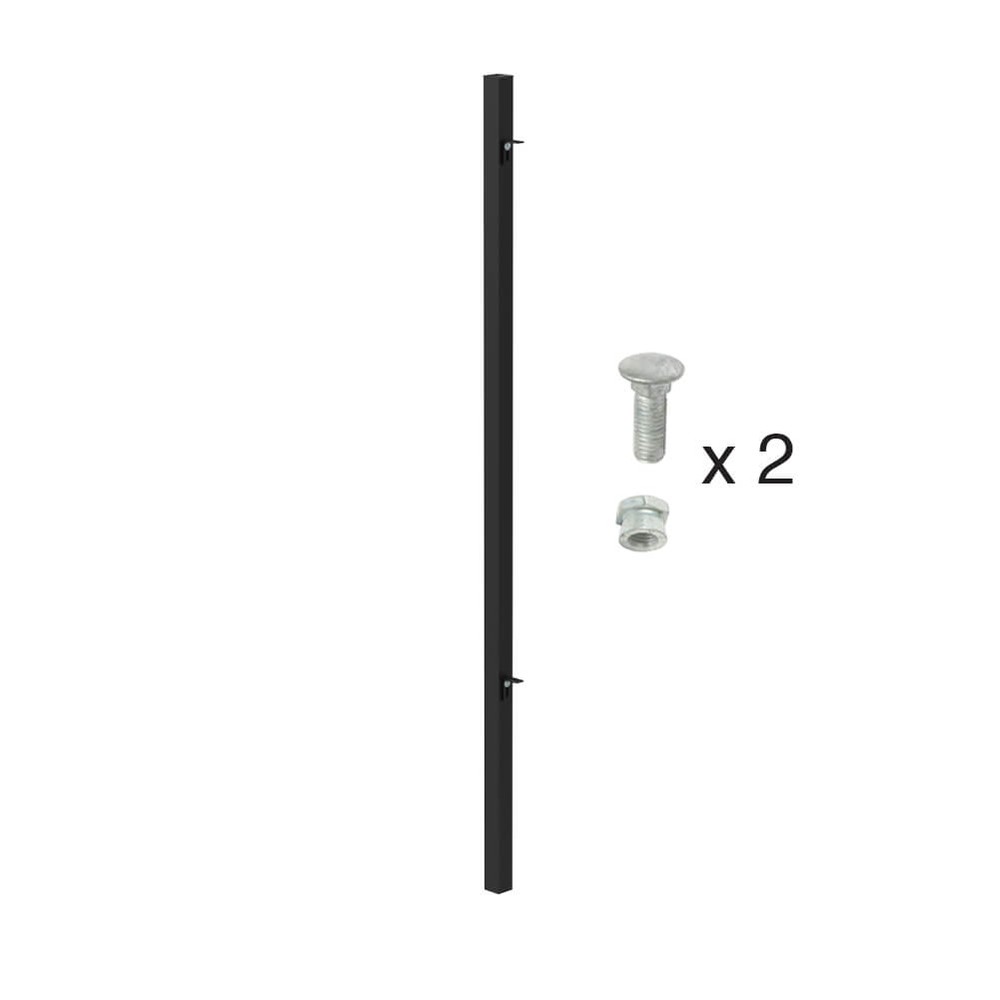 PPC Black End Post for 1500mm Panel - 60mm Box Section - Concrete In