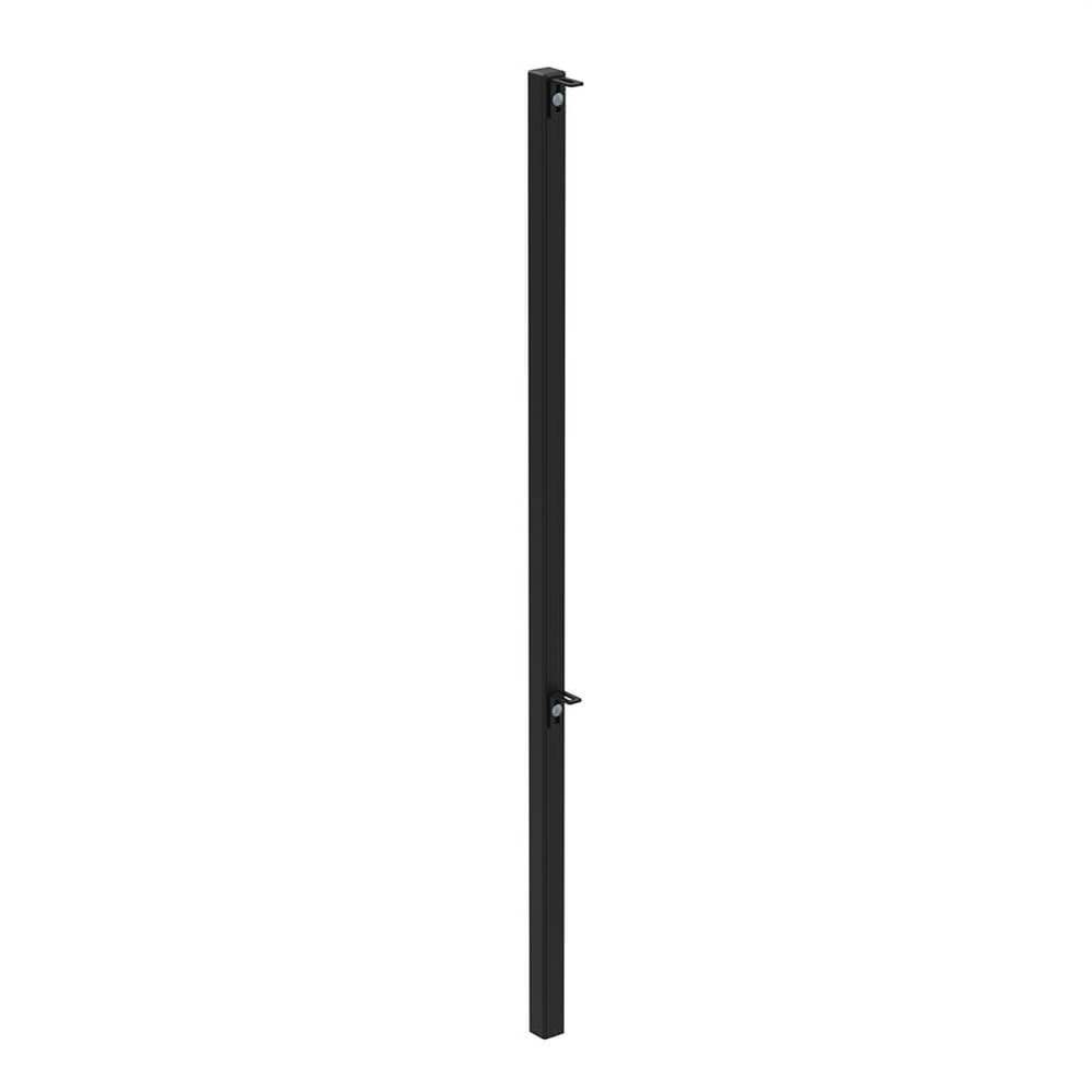 1200mm High Concrete In End Post - HDG + Black - Includes Cleats + Fittings