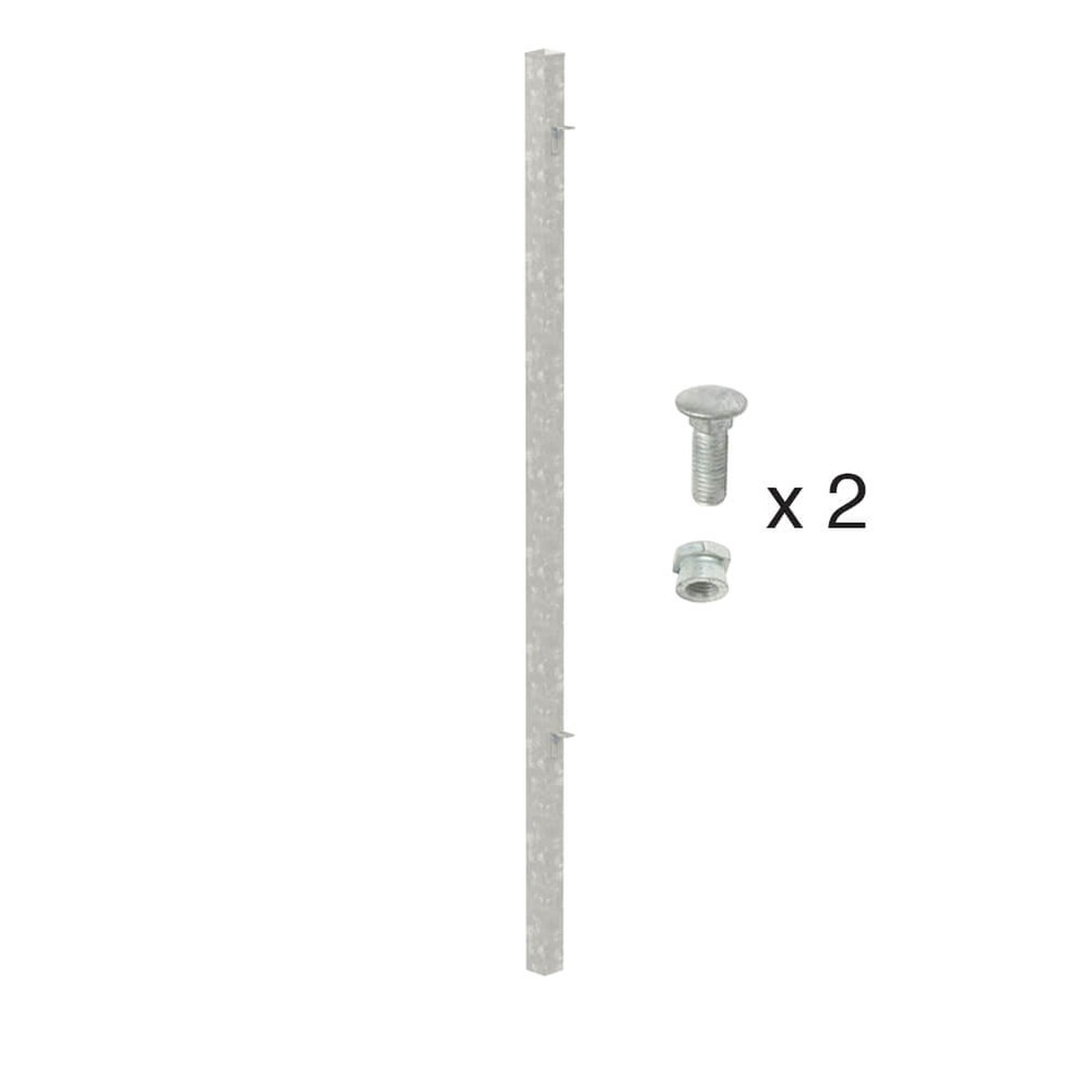 Galvanised End Post for 1800mm Panel - 70mm Box Section - Concrete In