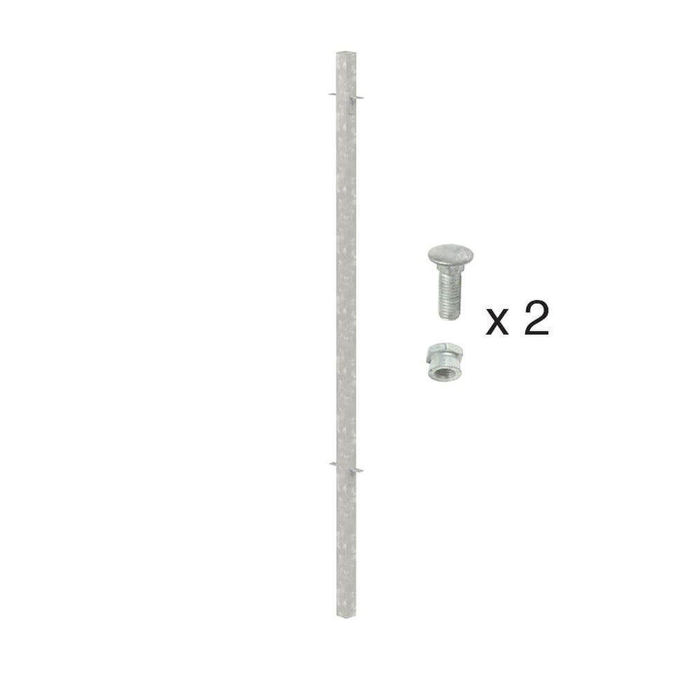 Galvanised 1500mm High Concrete In Mid Post 60x60mm - Includes Cleats & Fittings
