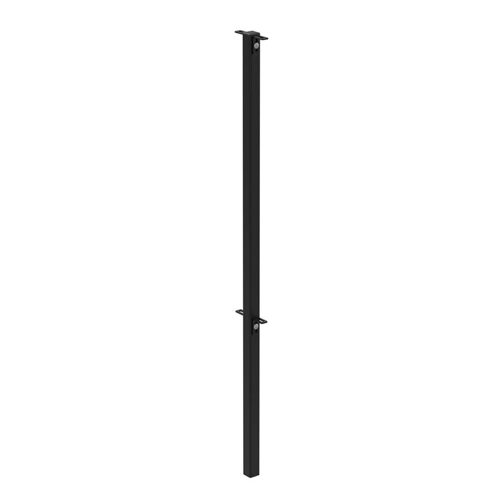1200mm High Concrete In Mid Post - HDG + Black - Includes Cleats + Fittings