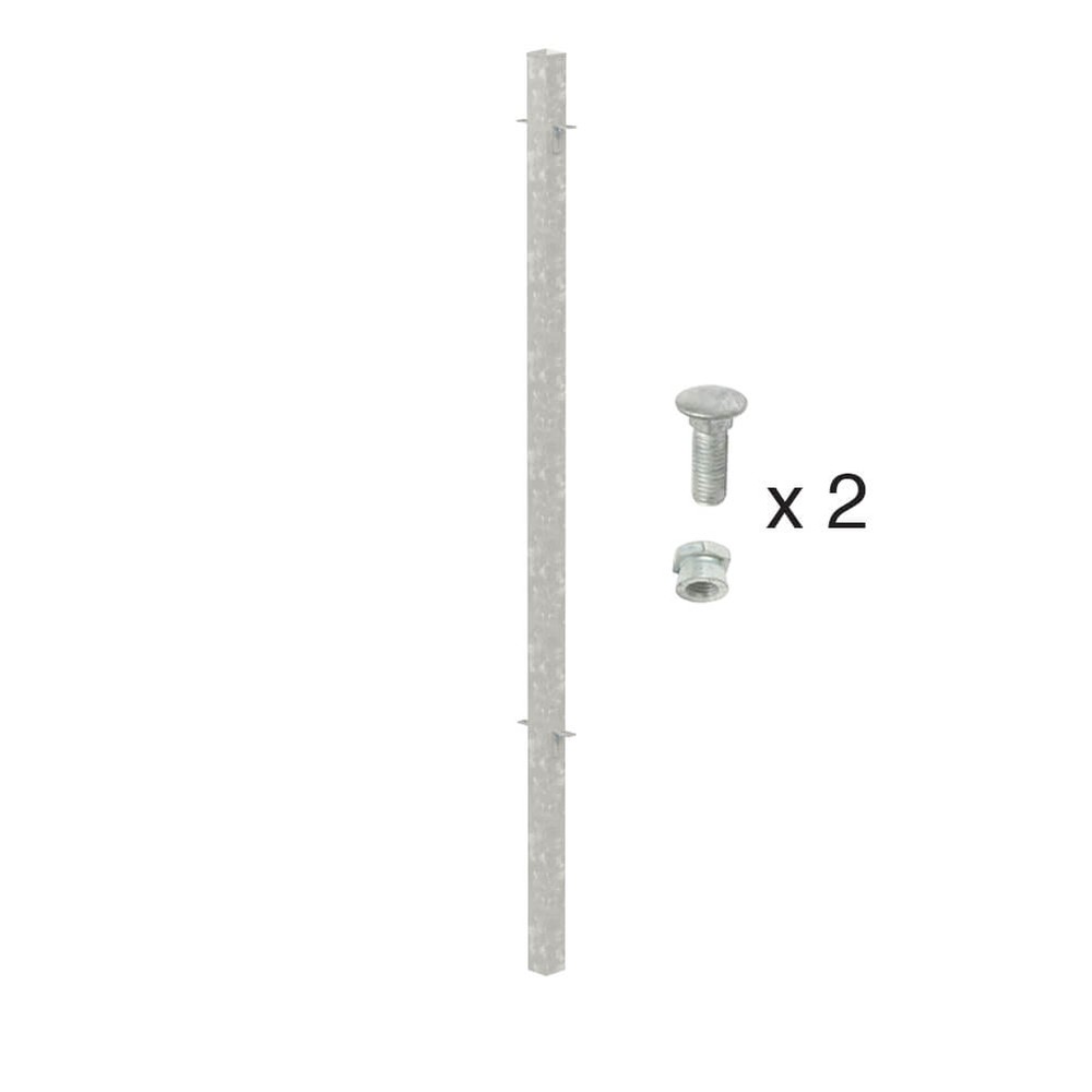Galvanised 1800mm High Concrete In Mid Post 70x70mm Includes Cleats & Fittings
