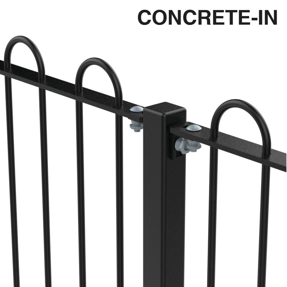 PPC Black ROSPA Bow Top Concrete In Fence 1000mm x 12mm Bar - p/m