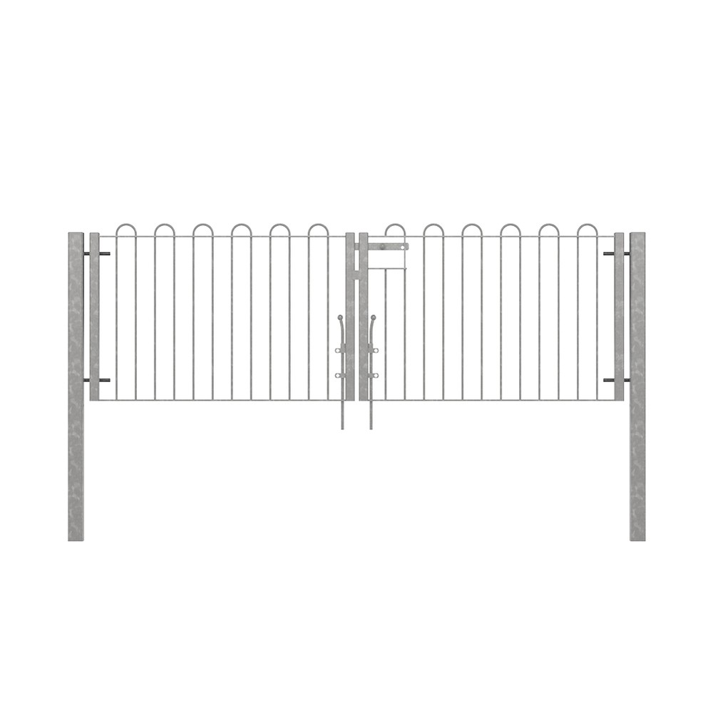Galvanised Double Leaf Gate 12 x 1000mm Concrete-in