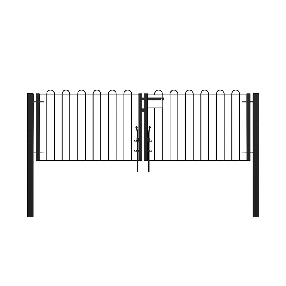 PPC Black Double Leaf Gate 12 x 1000mm Concrete-in