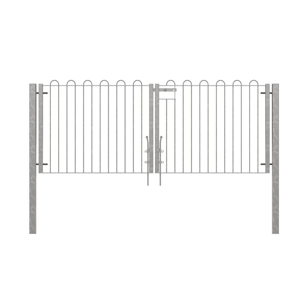 Galvanised Double Leaf Gate 12 x 1200mm Concrete-in