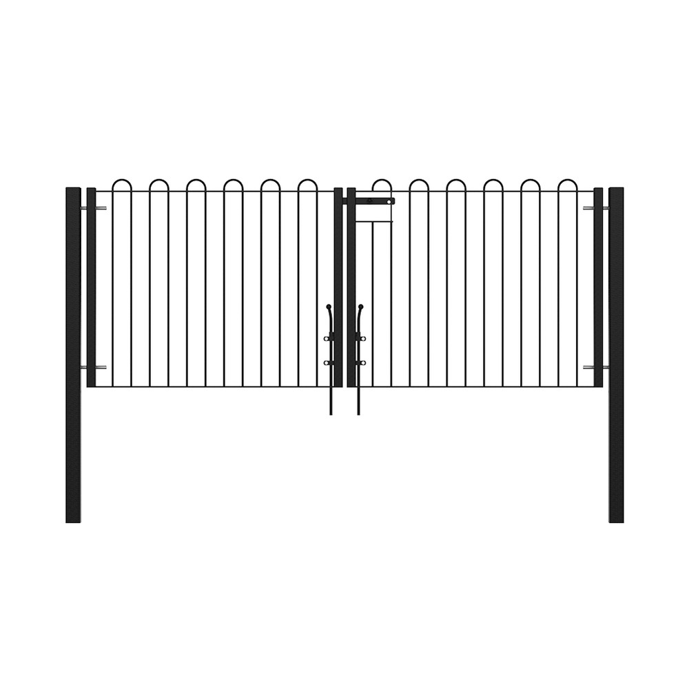 PPC Black Double Leaf Gate 12 x 1200mm Concrete-in