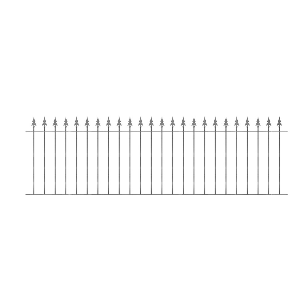 Powder Coated Black Fleur De Lis Panel H 1200 x 12mm Bars - Bolt Down