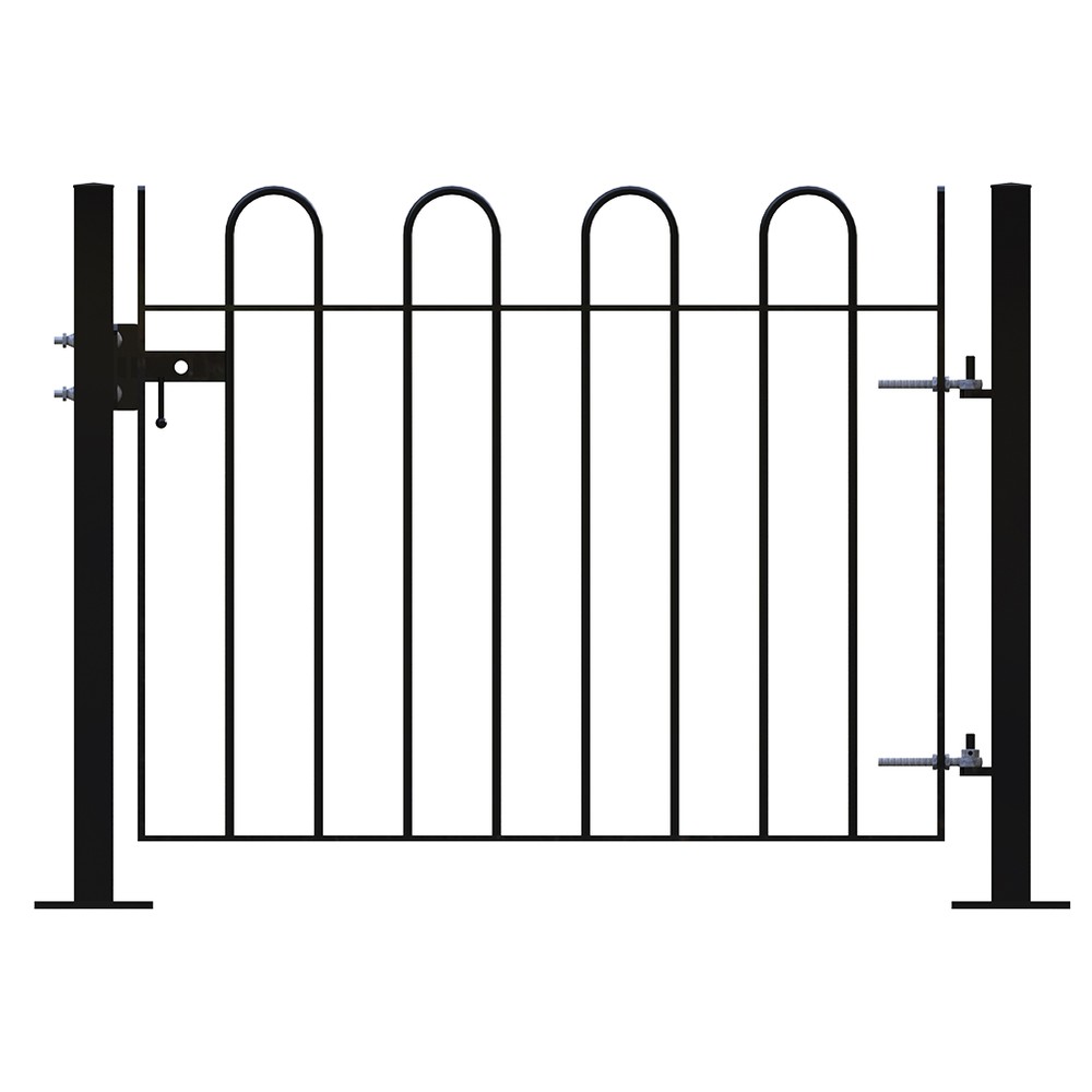 HDG + PPC Black Single Leaf Gate 12 x 1200mm Bolt Down -