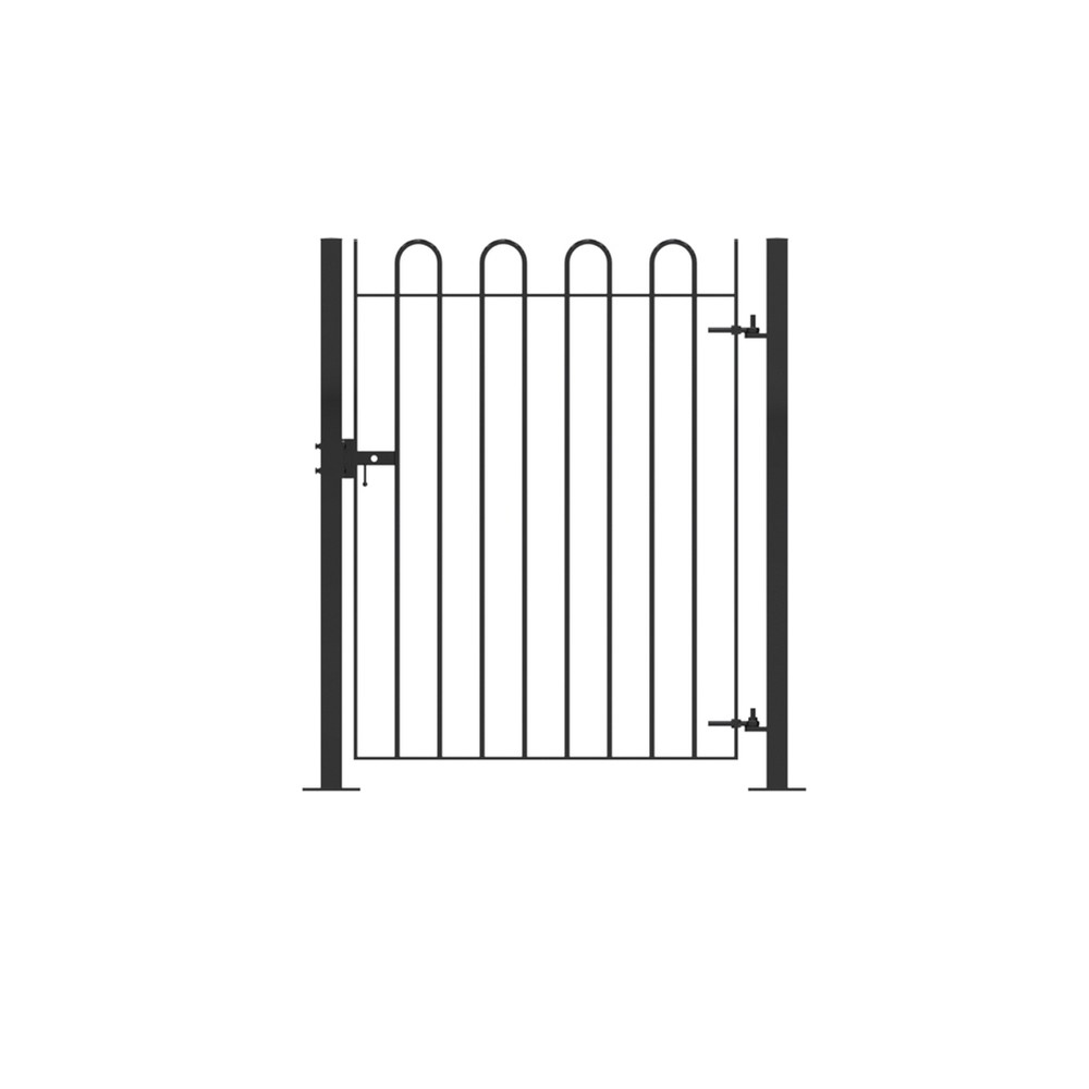 HDG + PPC Black Single Leaf Gate 16 x 1500mm Bolt Down