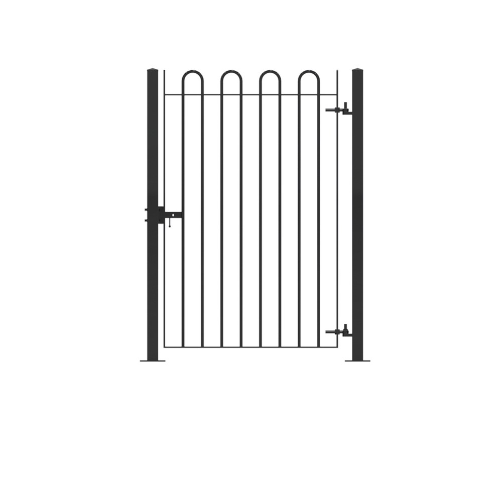 HDG + PPC Black Single Leaf Gate 20 x 1800mm Bolt Down -
