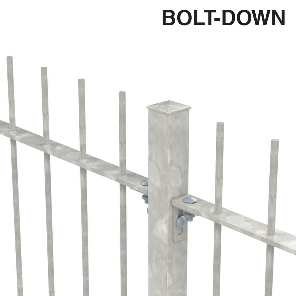 Vertical Bar Bolt Down Fence p/m 1200mm x 12mm Bars - Galvanised - F H Brundle
