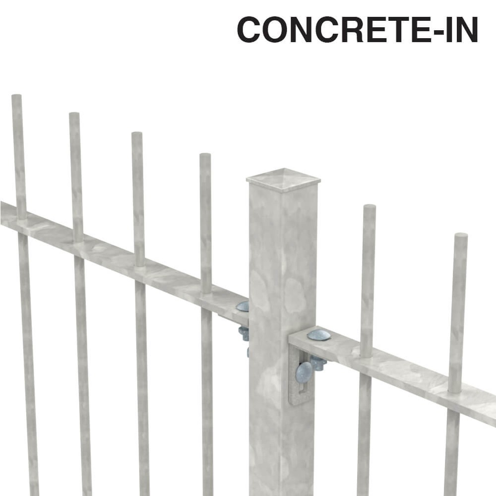 Galvanised Vertical Bar Fence H 900 x 12mm Bar Per Metre - Concrete In
