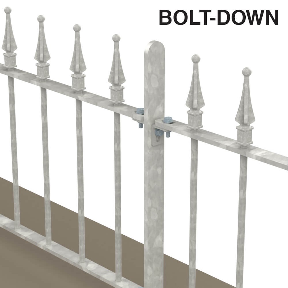 Galvanised 500mm Forest Railhead Bolt Down Fence with 12mm Bars