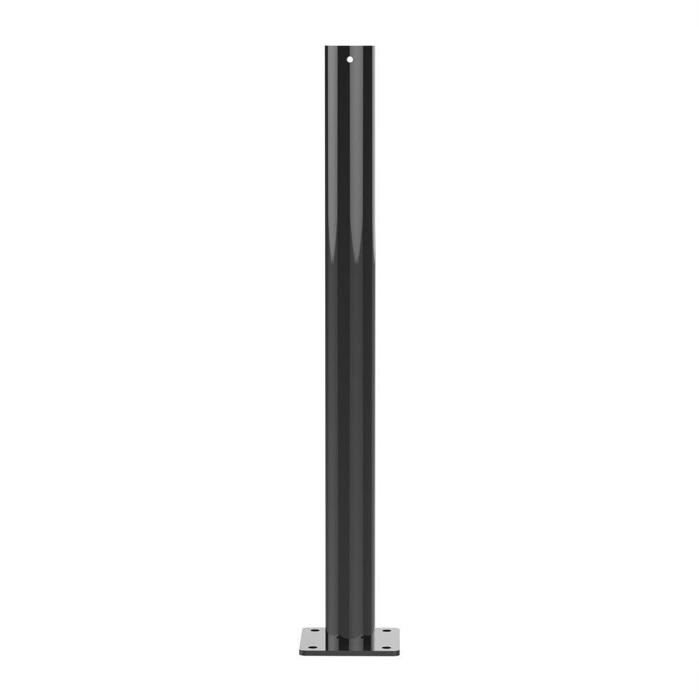 0.9m High Steel Bollard x 76mm Diameter Bolt Down - HDG & Powder coated Black