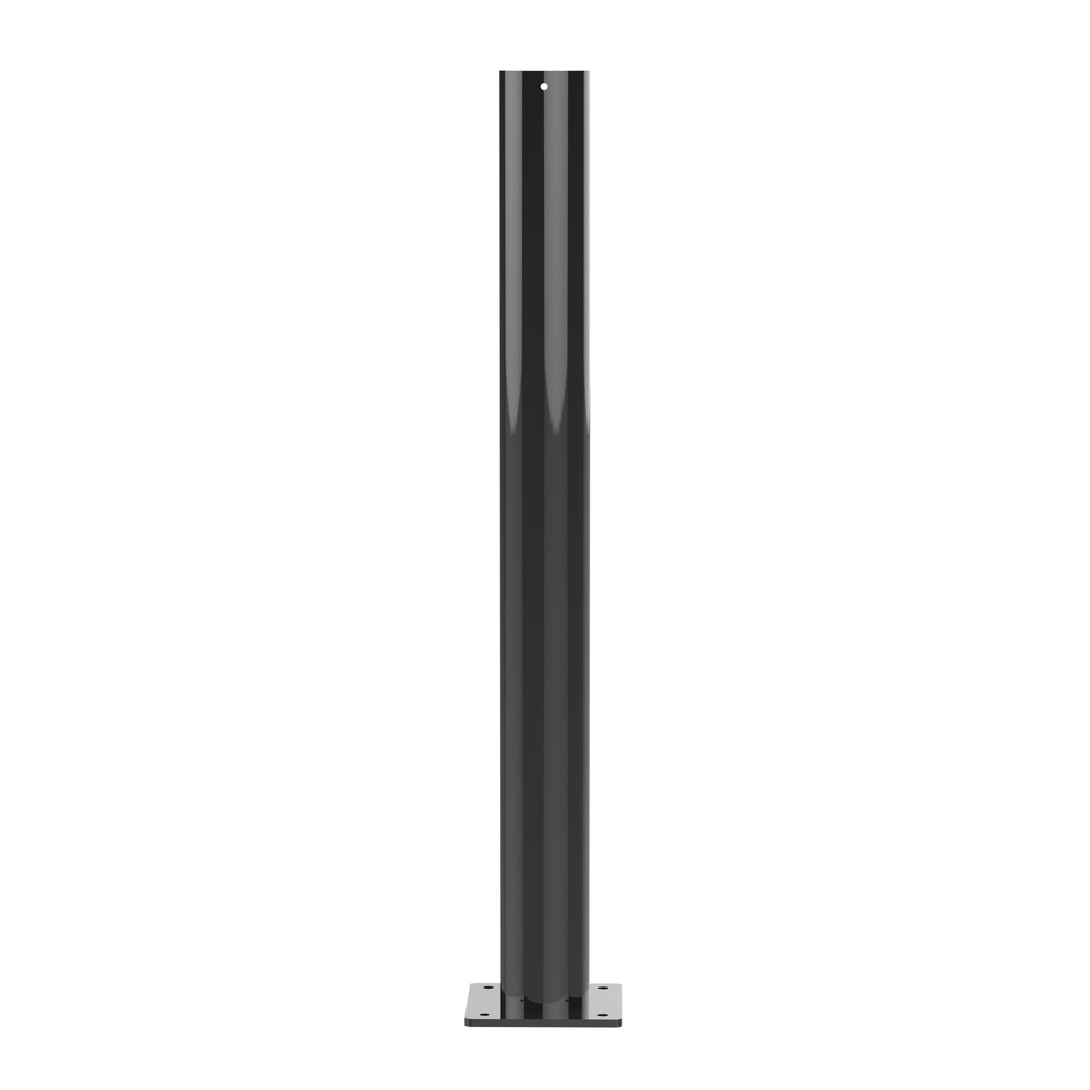 1.2m High Steel Bollard x 114mm Diameter Bolt Down - HDG & Powder coated Black