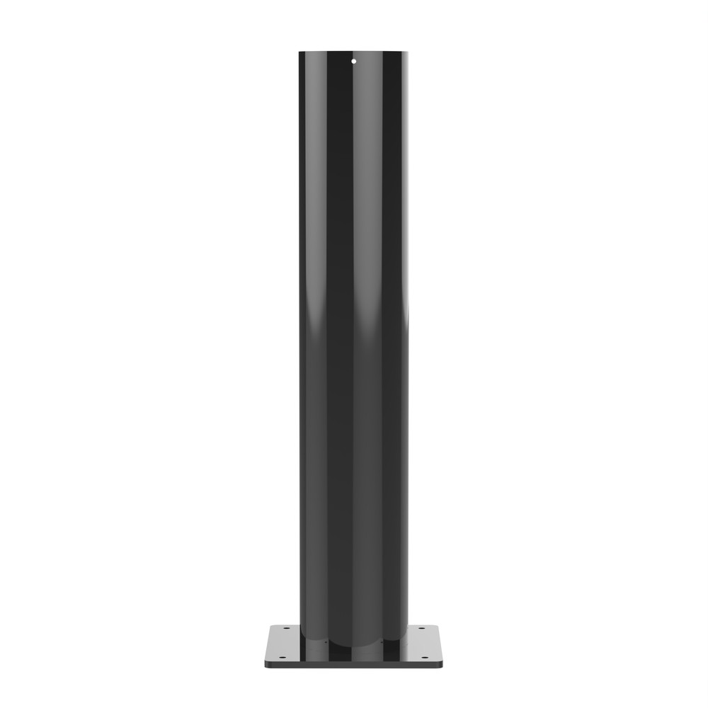 1.2m High Steel Bollard x 219mm Diameter Bolt Down - HDG & Powder coated Black