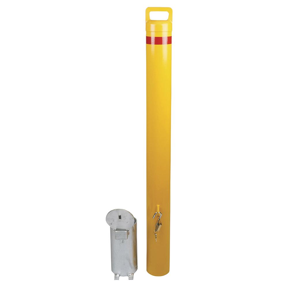 Removable Bollard - 900 x 102 x 3mm HDG and Powder Coated Yellow - F H Brundle