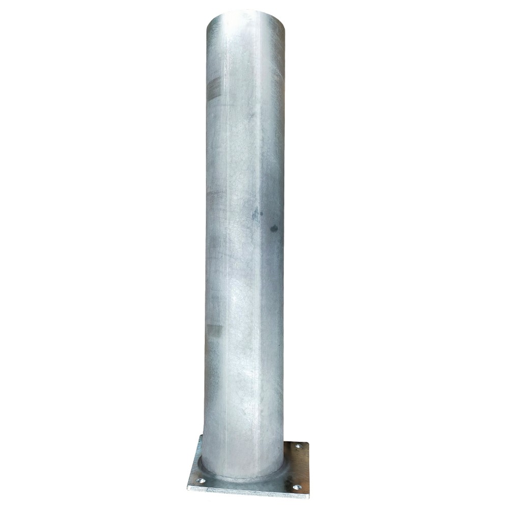 HDG Open Top Bollard H:1200 x 219.1mm Dia Supplied With 300mm Sq Base Plate