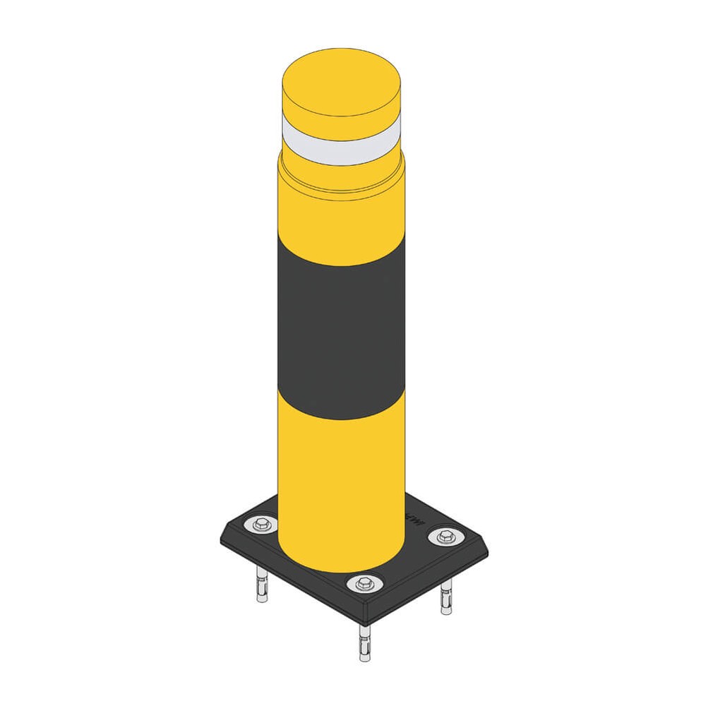 Heavy Duty Bollard 1600mm High x 168mm Yellow and Black