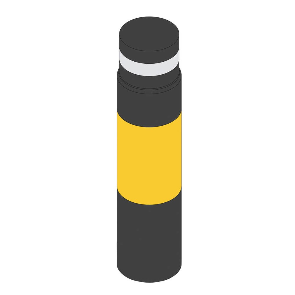 Bollard Cover Kit 1260mm High x 168mm Black and Yellow Polymer Segments