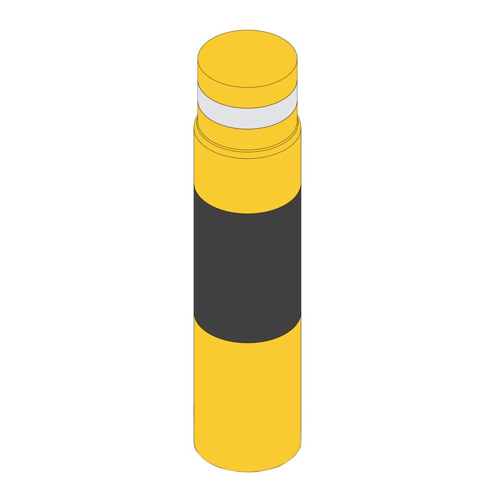 Bollard Cover Kit 960mm High x 168mm Yellow and Black Polymer Segments