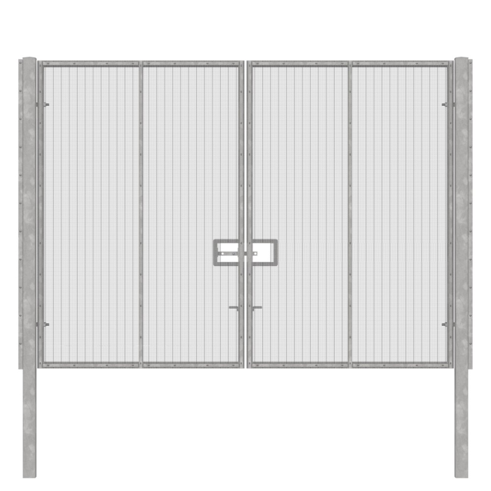 358 Double Leaf Gate H 3.0 x 4m Galvanised Finish, Concrete-In