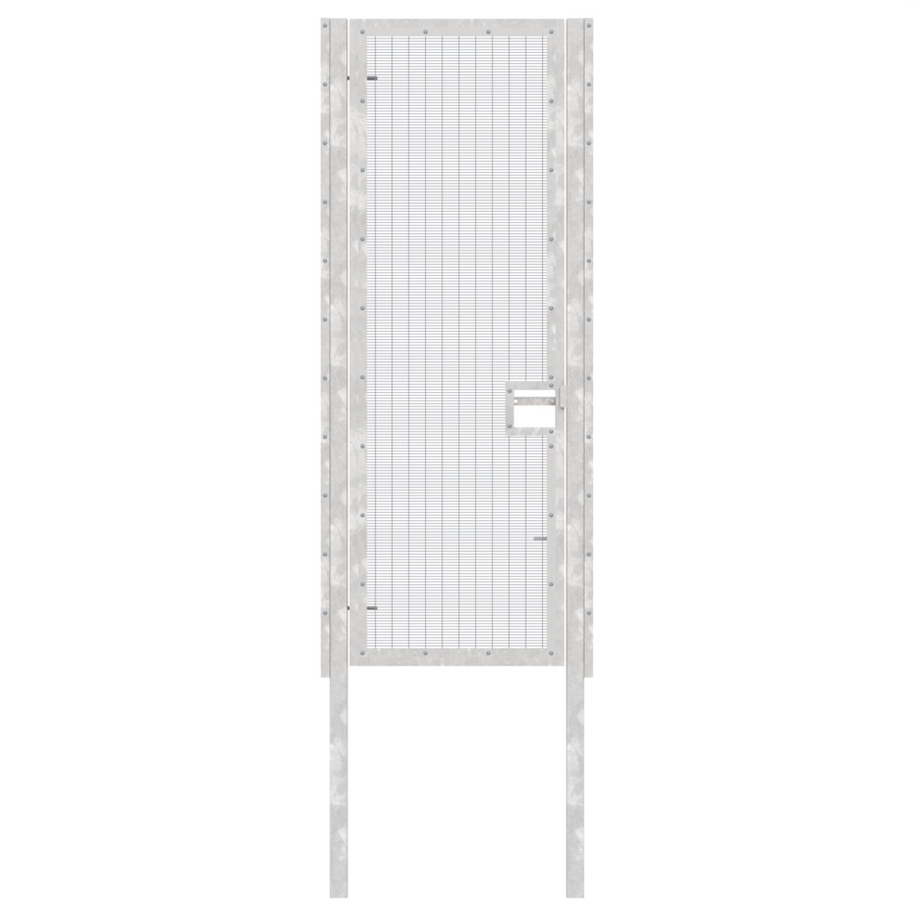 358 Wire Single Leaf Gate H 3.0 x 1m Galvanised Finish, Concrete-In