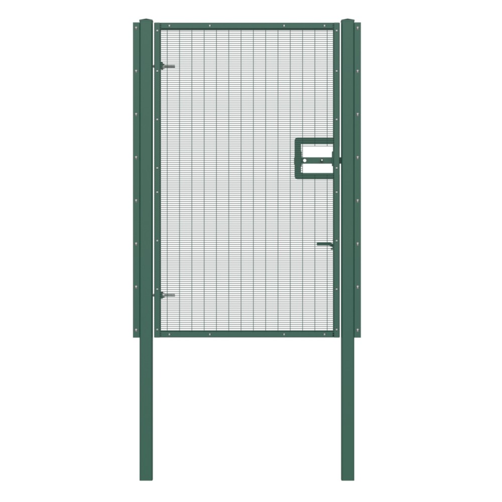 358 Single Leaf Gate H 2.0 x 1.2m Green Powder Coated Finish, Concrete-In