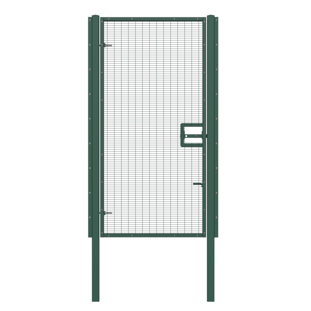 358 Single Leaf Gate H 2.4 x 1.2m Green Powder Coated Finish, Concrete-In