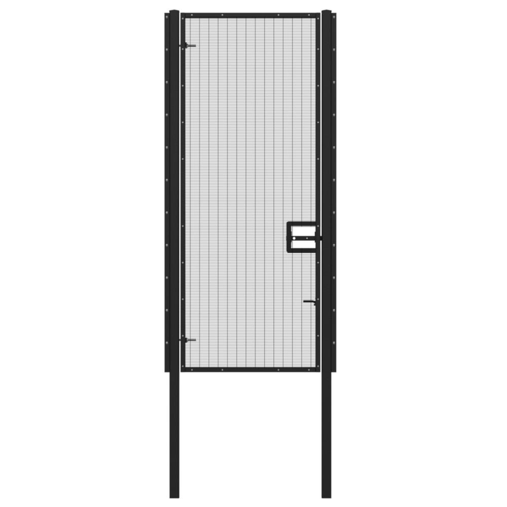 358 Single Leaf Gate H 3.0 x 1.2m Black Powder Coated Finish, Concrete-In