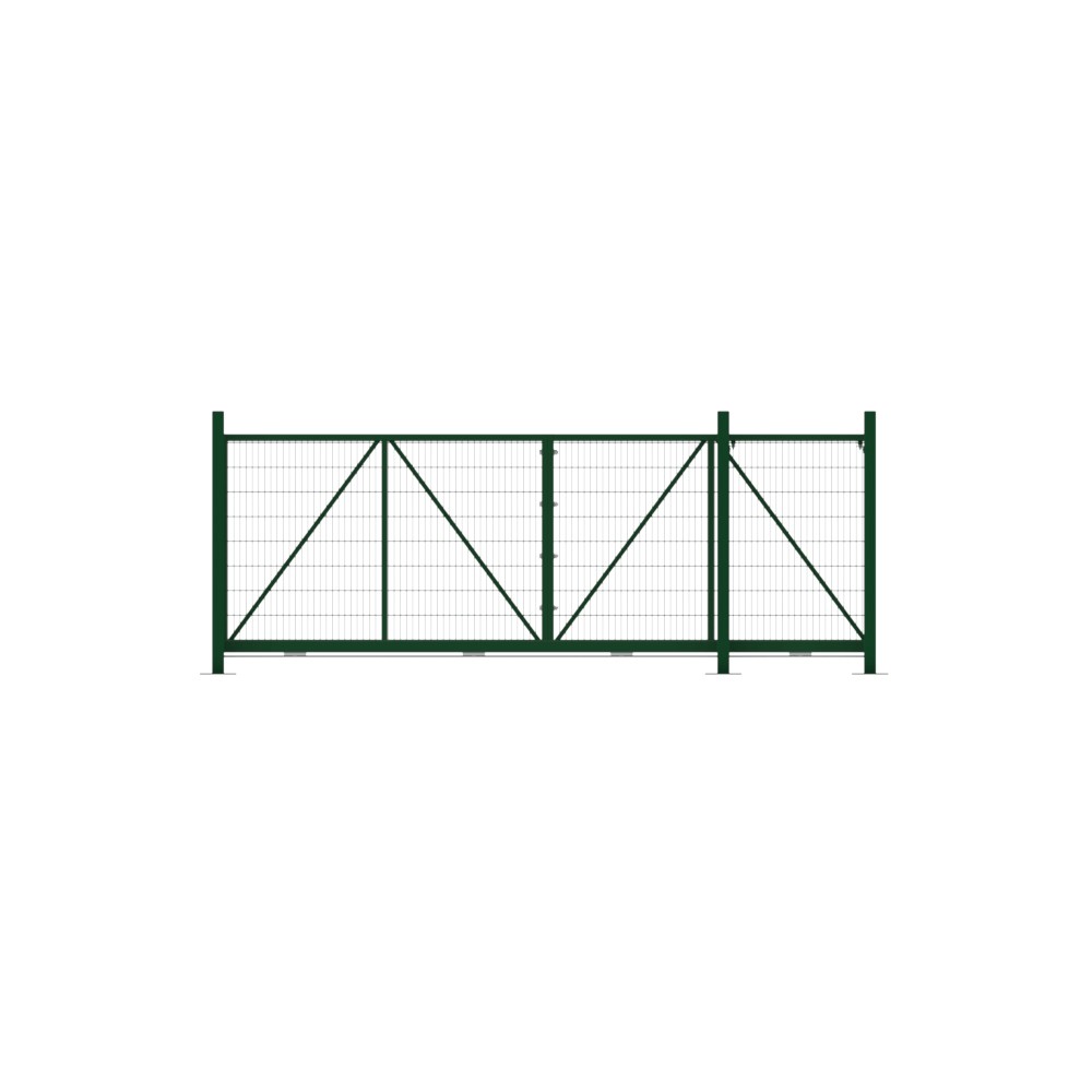 Bolt Down Track Sliding Mesh Gate 1.8x4m Green With Track & Accessories - RH Open