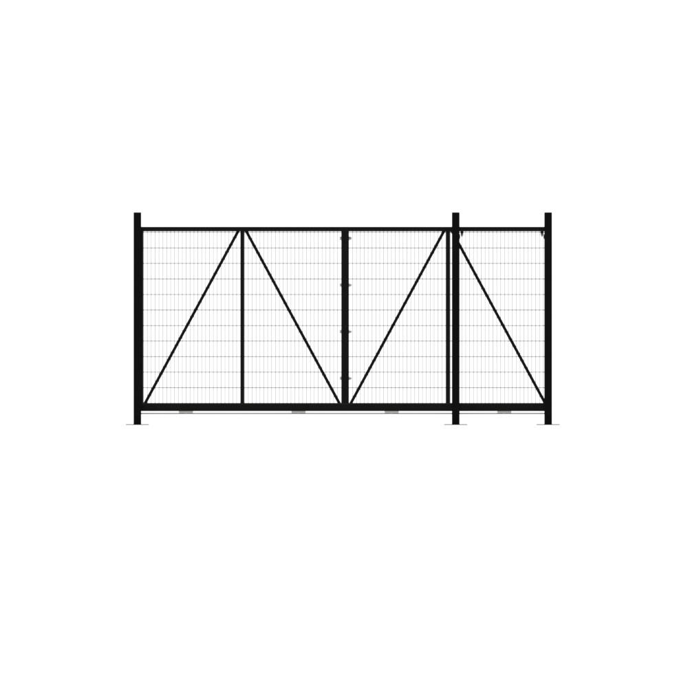 Bolt Down Track Sliding Mesh Gate 2.4x4m Black With Track & Accessories - RH Open