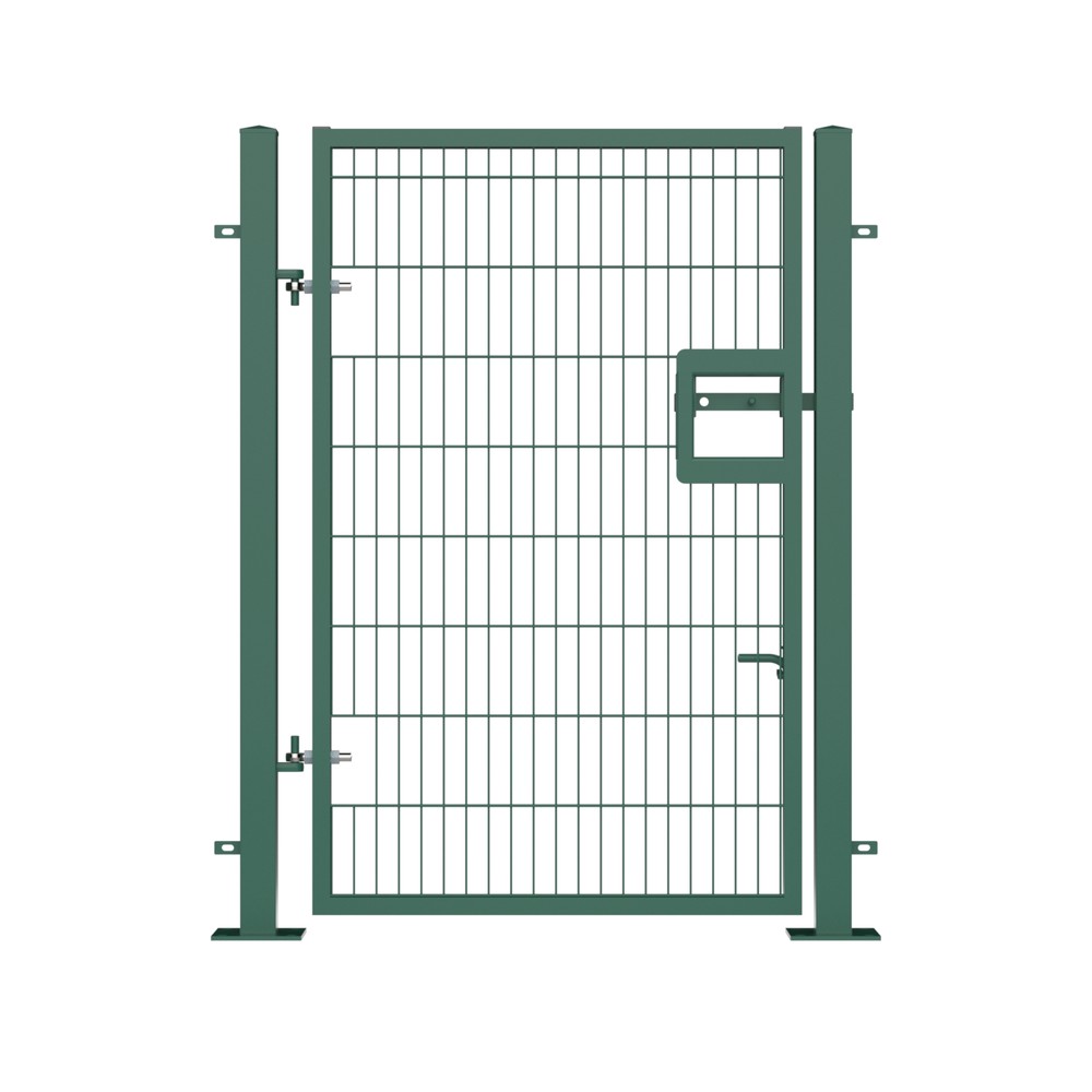 Twin Wire Single Leaf Gate H 1.8 x 1.2m Green Powder Coated Finish Bolt-Down