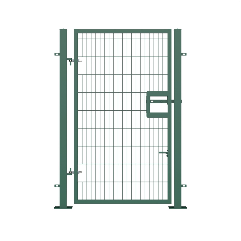 Twin Wire Single Leaf Gate H 2.0 x 1.2m Green Powder Coated Finish Bolt-Down